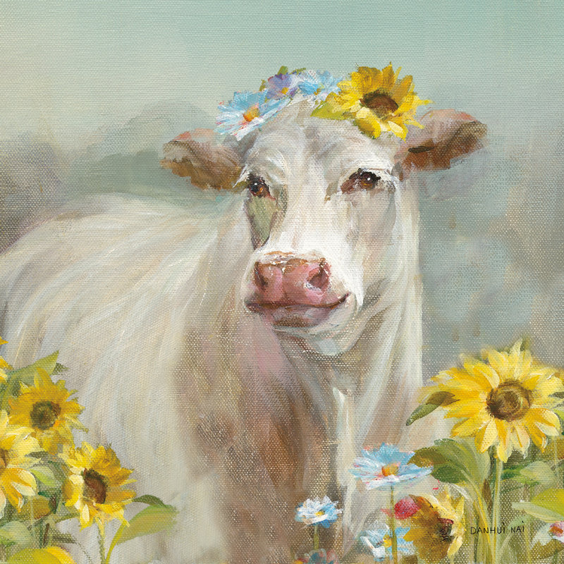 Une vache dans une couronne, H 30 po x l 30 po