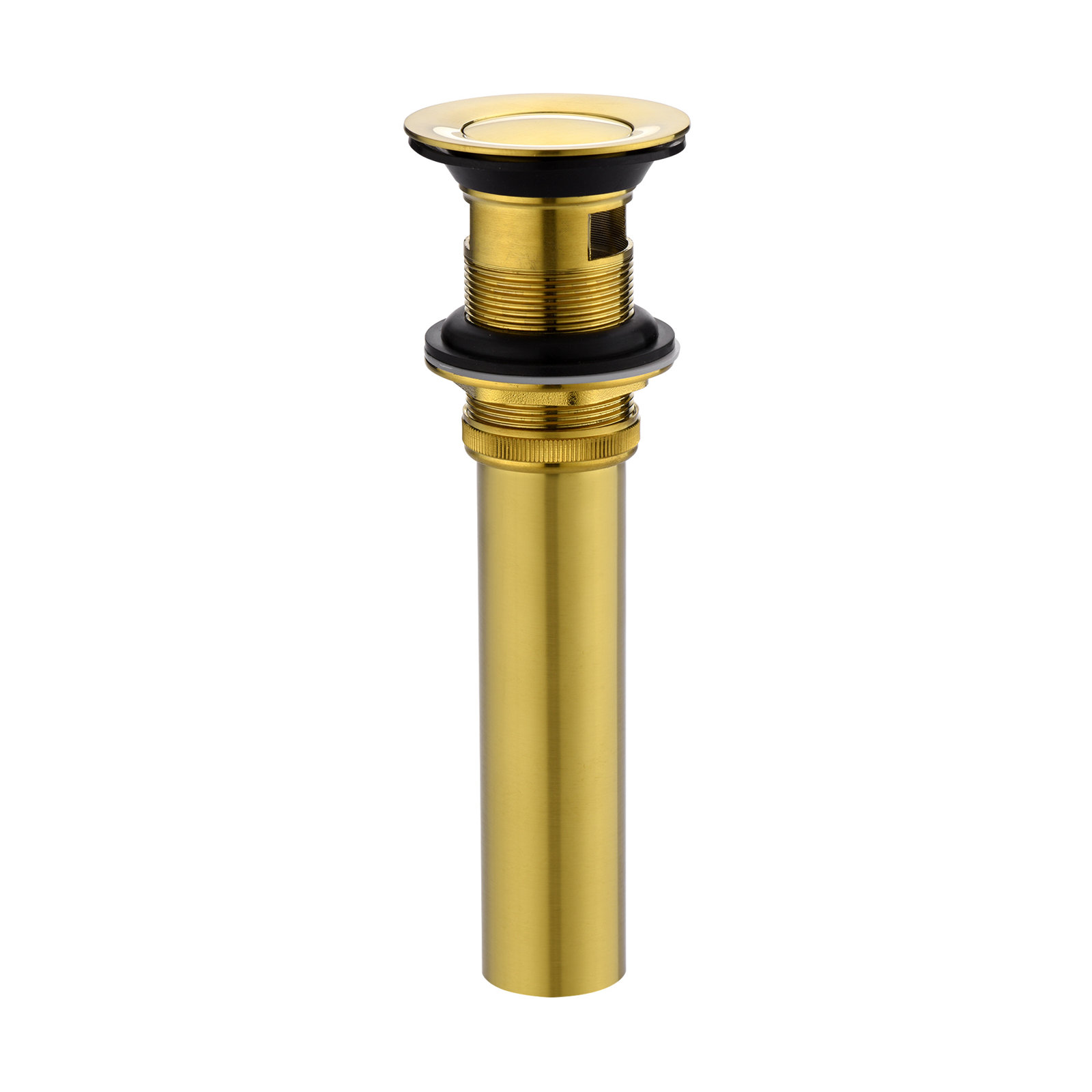 Pop-Up Bathroom Sink Drain Stopper with Overflow, Brushed Gold