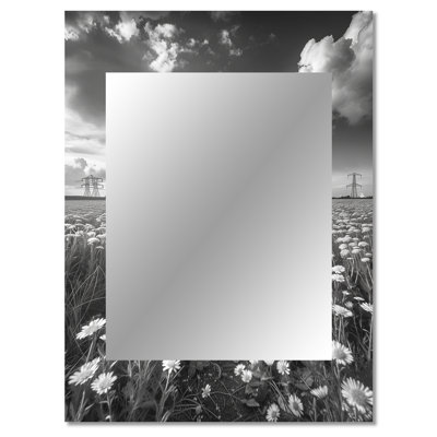 Monochrome Grey Power plant tower - Power Plants Mirror, Industrial Decorative Wall Mirror, Printed Metal Art