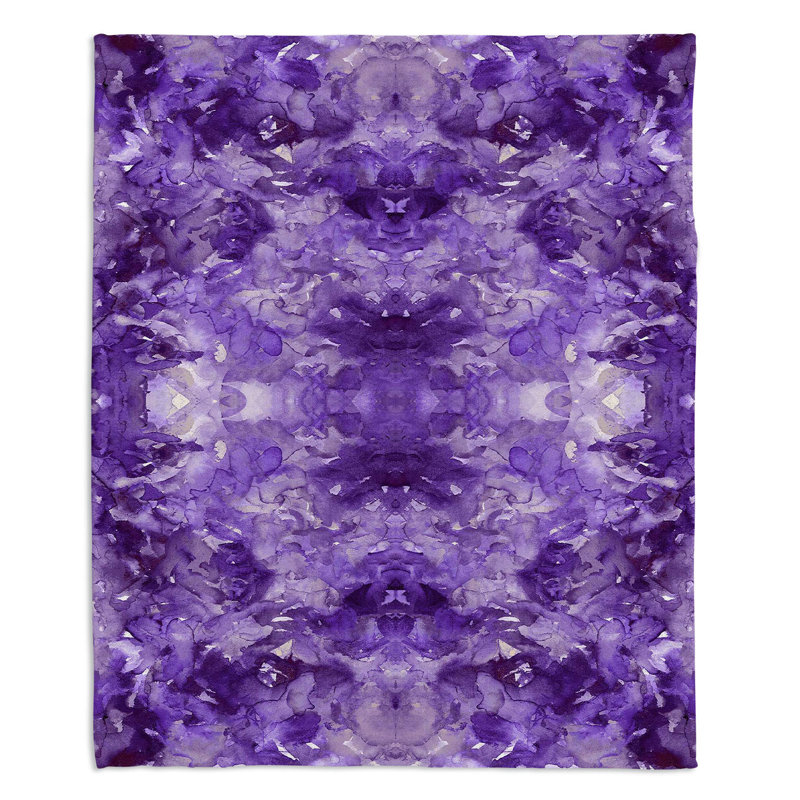 Couverture sherpa doux en couleur mauve en hélice de teinte, l 51 po x L 60 po