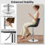 Swivel Upholstered Adjustable Height Counter Stool with Metal Frame-1580188805