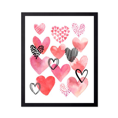 Watercolor Hearts No2