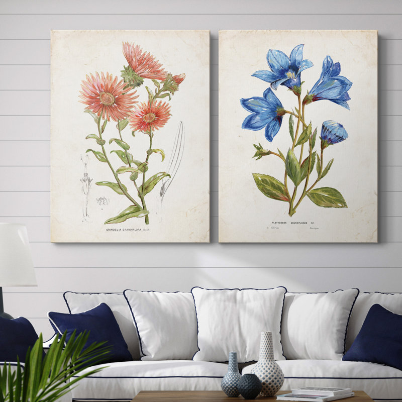 «Botanical I», ensemble de 2 reproductions d'art, Pas de tapis, H 48 po x l 72 po x P 1 po, Toile tendue