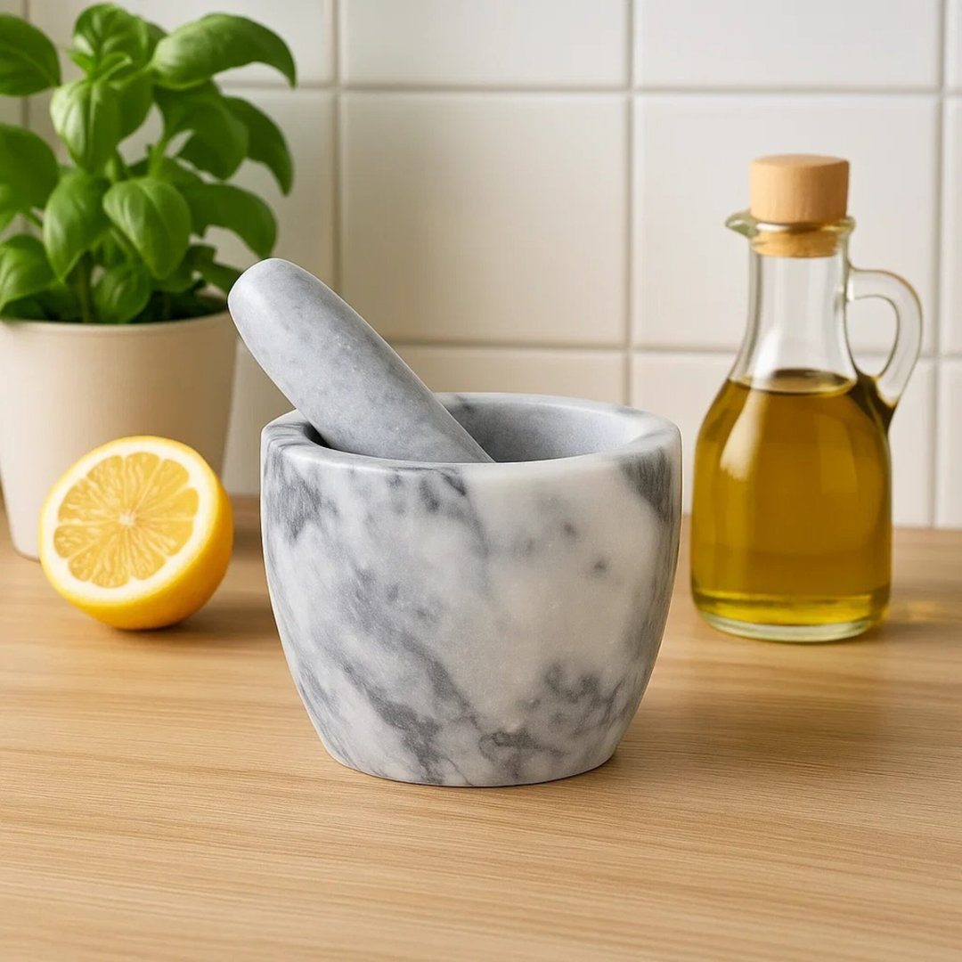 Marble Mortar And Pestle Set