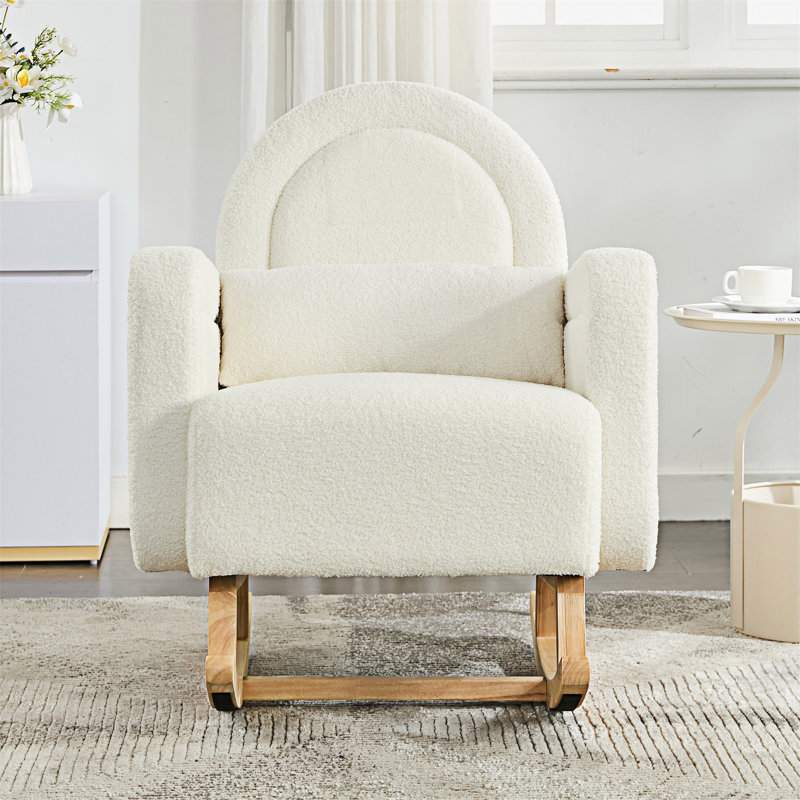 Chaise berçante d'appoint rembourrée avec coussin