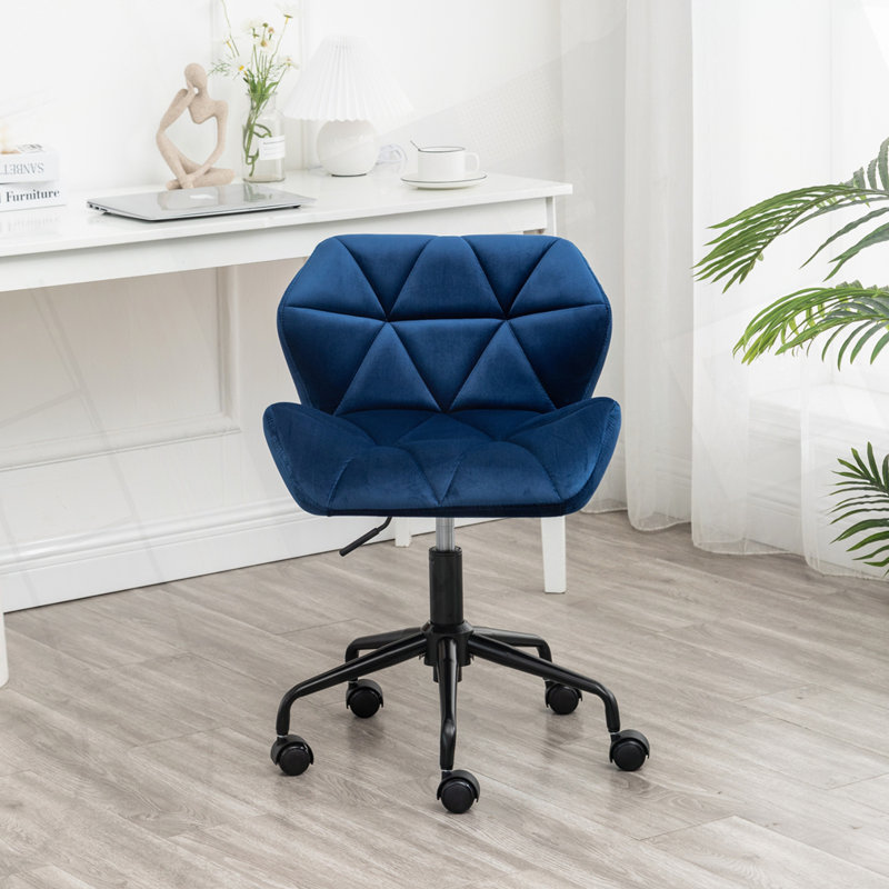Chaise de bureau pivotante et capitonnée, Bleu