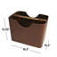 Porte-revues décoratif en cuir brun avec intérieur divisé Lytham, 16 po x 10 po x 12 po-1051029437