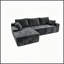 Nouveau canapé modulaire moderne sans ossature de 244 cm (96 po) avec canapé d'angle en L, aucun assemblage requis, tissu en velours côtelé, gris, côté gauche