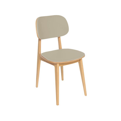 Emma Chair Natural - Grade 4 Fog Reveal Seat & Upholstered Back