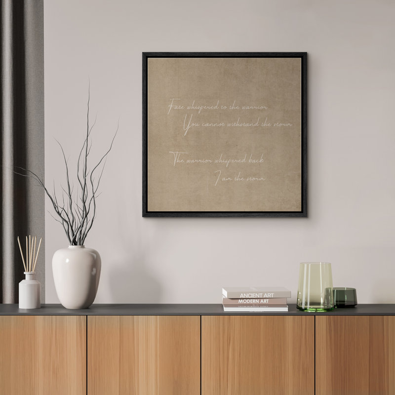«I Am The Storm, Tan Brown», reproduction d'art sur toile encadrée, H 16 po x l 16 po, Noir, noir, noir, noir