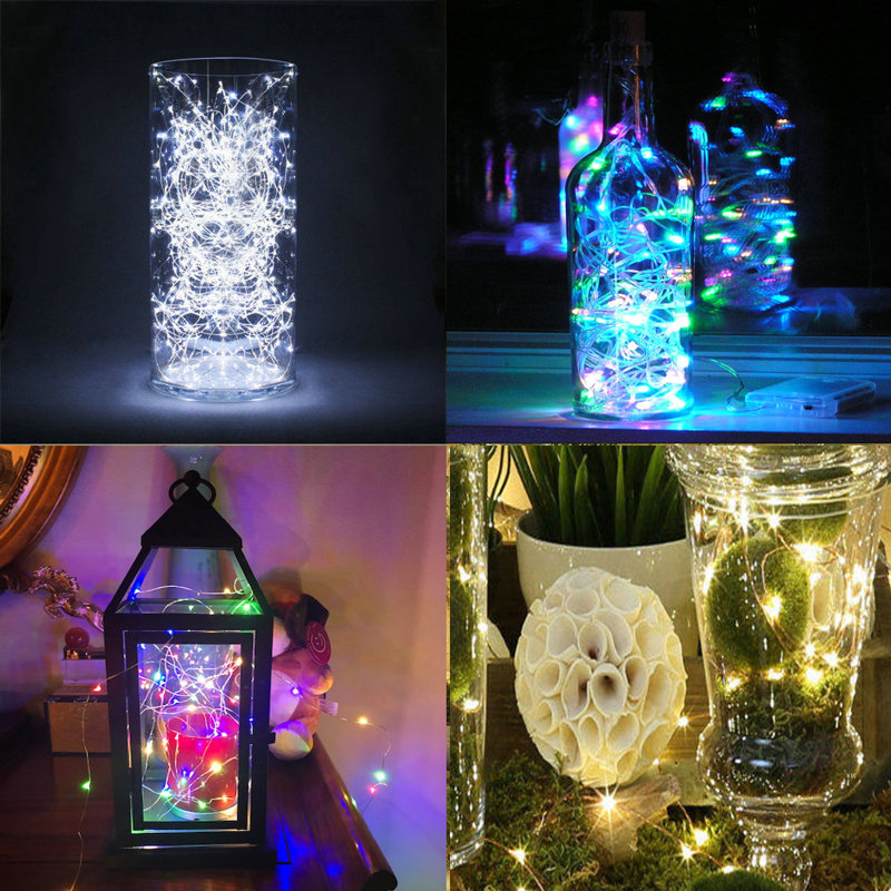 Guirlande de 100 lumières à piles Fairy Christmas Tree, Blanc
