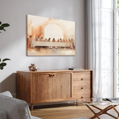 The Last Supper Canvas Wall Art Painting Bible Story Christian Jesus And Twelve Apostles Painting Picture Wall Decor Poster Print Artwork For Office Church Bedroom Home Decoration