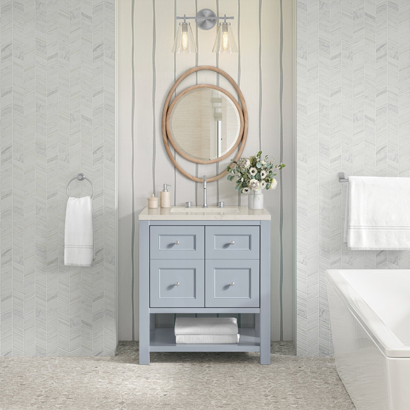 Breckenridge 30 in. Single Vanity, Serenity Blue, Siberian, 8" Widespread