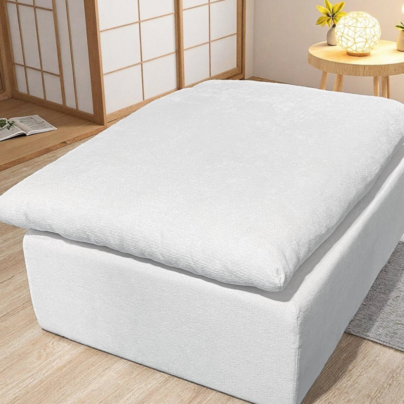 Canapé modulaire blanc, velours côtelé, sans assemblage, assise confortable pour le décor de la chambre à coucher