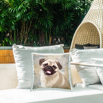 Coussin Happy Happy Pug Dog