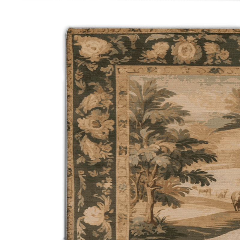 Tapis d'intérieur et d'extérieur brun français, Rectangulaire 2 pi x 3 pi