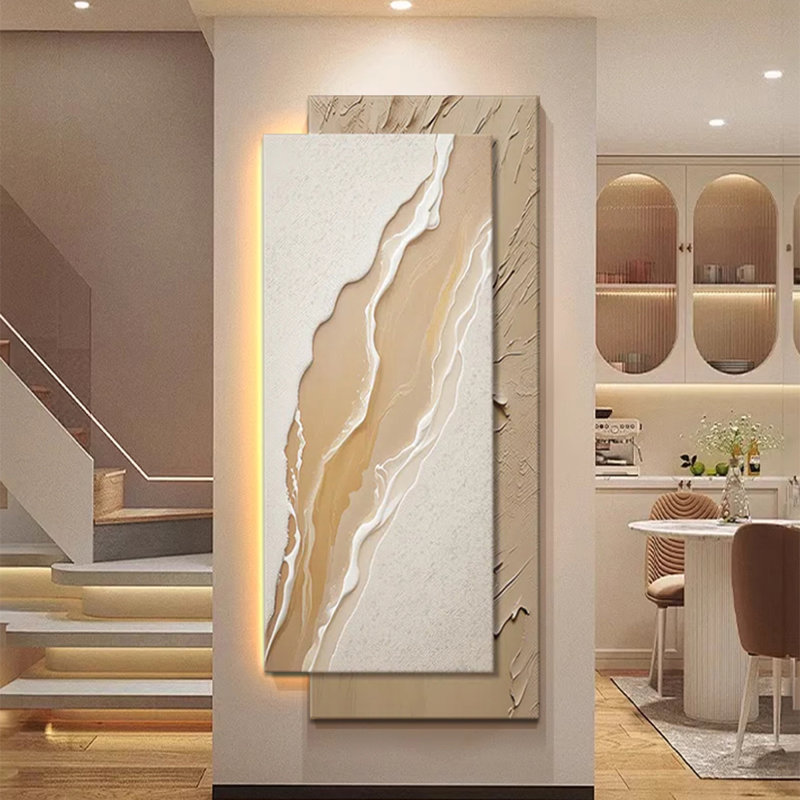 Peinture décorative tridimensionnelle en forme de rivière 31,5 po, H 62,99 po x l 31,5 po x P 0,79 po