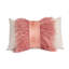 Linen Lumbar Pillow with Ostrich Feather Trim-40992934