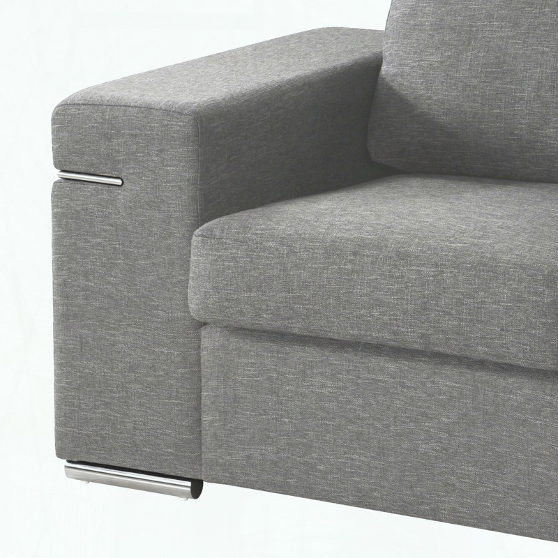 Fauteuil Giuliana - tissu gris clair tissé, Gris clair