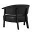 Fauteuil d'appoint en similicuir Sauny avec dossier enveloppant et pieds en bois massif-129868626