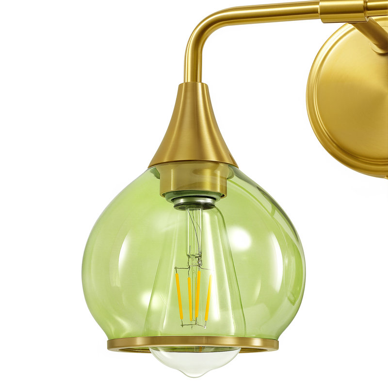 Lupe 2 - Light Dimmable Bathroom Vanity Light, Gold/Green Finish/Green Shade