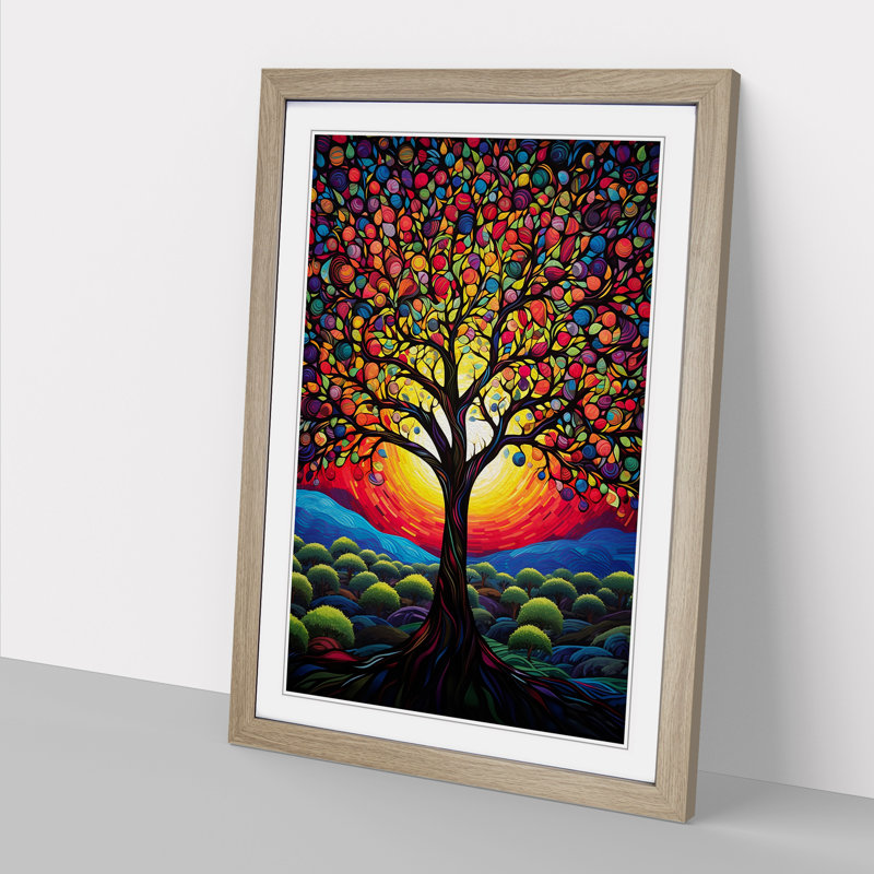Single Picture Frame Print on Wood, Oak Framed, 34cm H x 25cm W