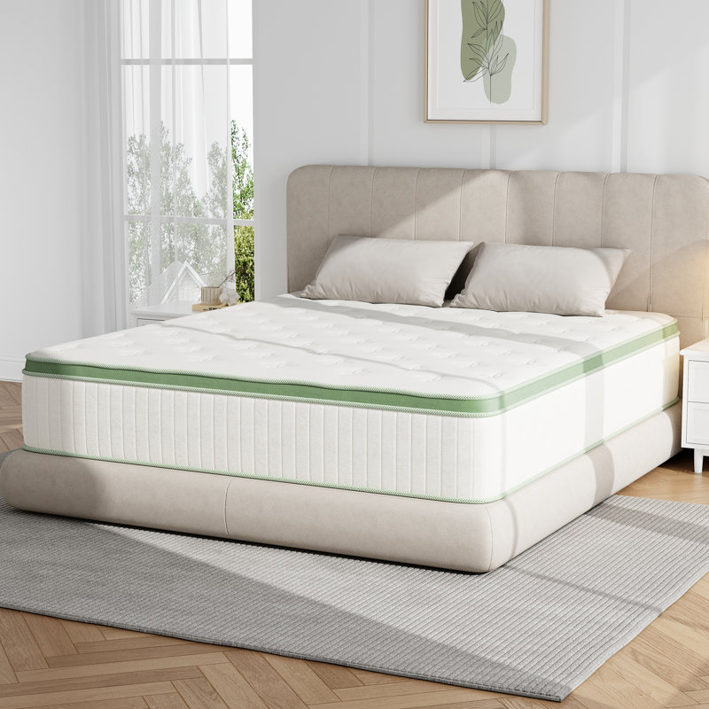 Matelas simple hybride 12 po en mousse à mémoire de forme dans une boîte, ressorts ensachés individuellement, plateau européen, CertiPUR-US