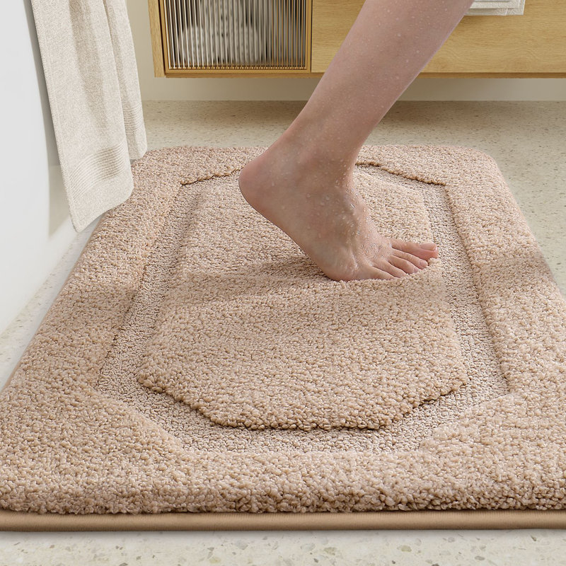 Tapis pour salle de bain Anselm, Simple - L 36 po x l 24 po, Kaki