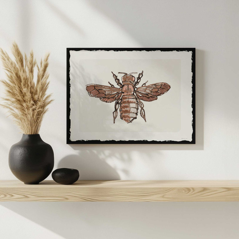«Bee S croquis 2» par Stellar Design Studio, reproduction d'art, L 16 po x H 12 po, Noir, Impression encadrée