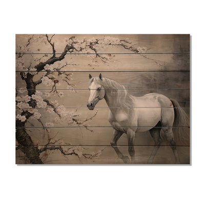 Asian Art HorseGray II sur bois