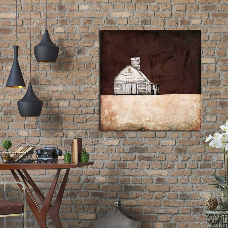 «Neutral Brown Farm», impression, Toile tendue, H 18 po x l 18 po x P 1 po