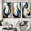 «Blue And Gold Modern Art Abstract Paint», 3 pièces sur toile-1048114927-1048114921