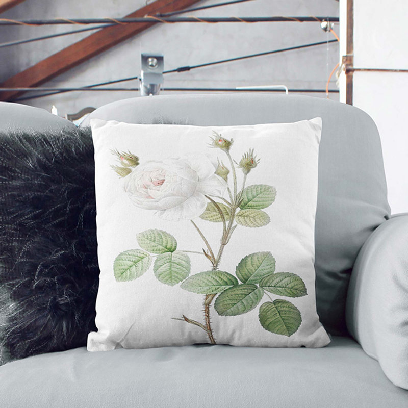 Floral Square Throw Cushion, 40cm H x 40cm W x 15cm D