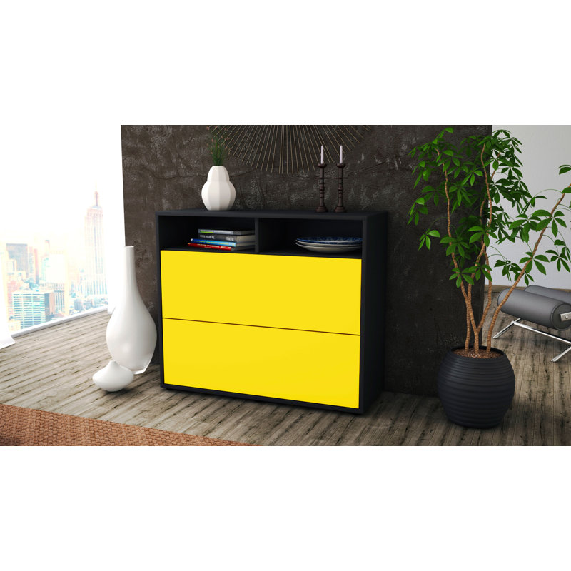 Quarry 92cm Sideboard, Charcoal/Yellow