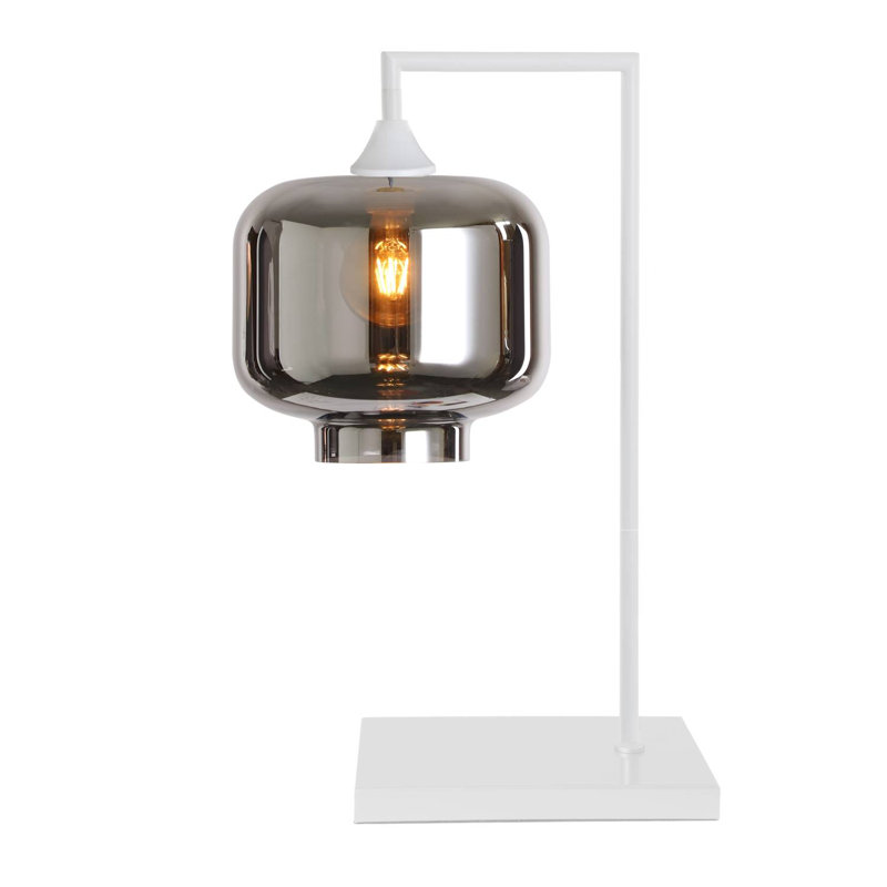 Wang Metal Table Lamp, White, Silver