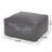 Bambo Faux Leather Rectangle Pouf, Gray
