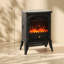 HOMCOM Electric Fireplace Stove Heater 3D Flame Effect 2000W/1000W Black