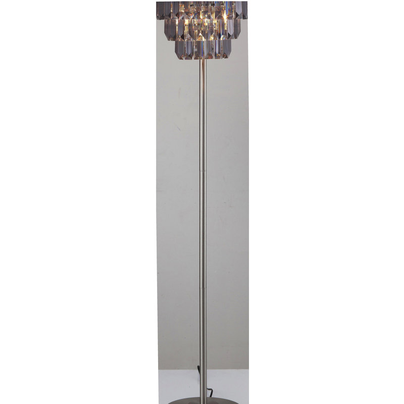 Lampe sur pied avec abat-jour en cristal 60,5 "H moderne (1PC / RTC) (1,25 / 17,63), Fumée