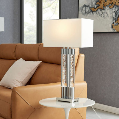Acrylic,Fabric,Metal Table Lamp