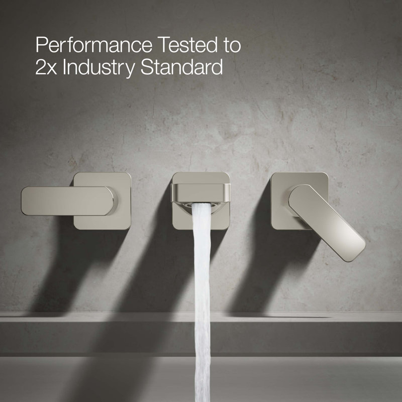 Parallel Wall Mount Bath Filler Trim, Polished Nickel