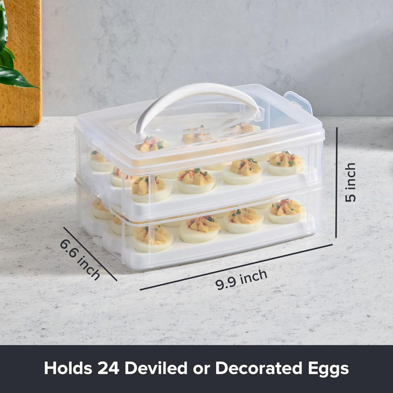 24 Eggs-Plastic Detachable Deviled Egg Carrier Storage Container