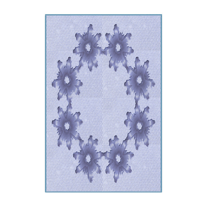 Tapis en laine bleu / blanc, Rectangle 4 pi x 6 pi