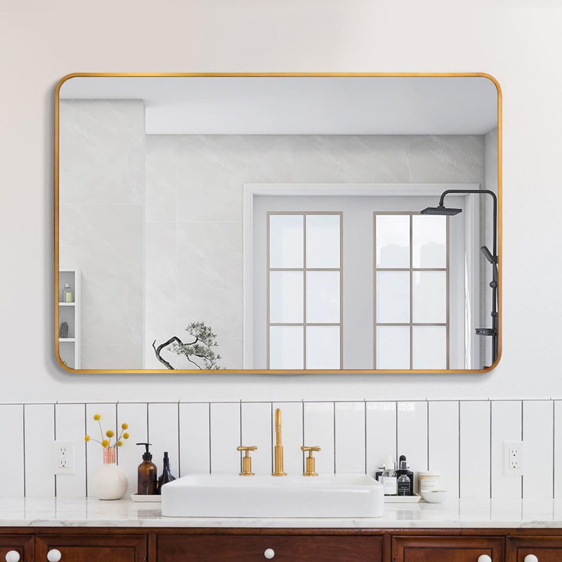 Rectangle Mirror, Gold