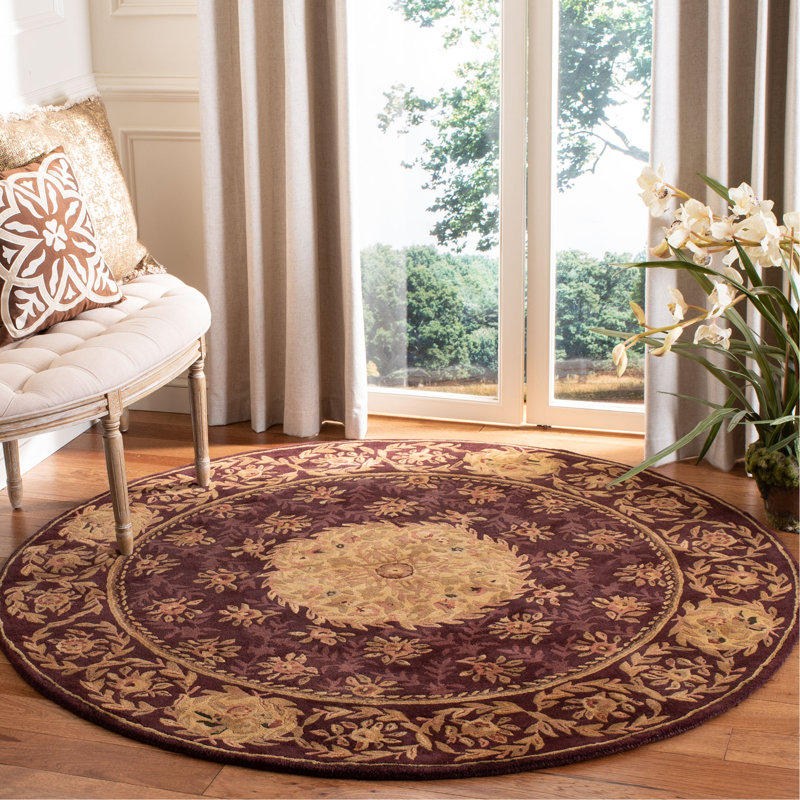 Loren Hand-Tufted Wool Brown Area Rug, Round 4'