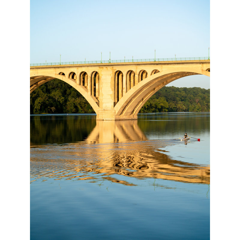Angela Pan " Down The Potomac " by Angela Pan, Black Framed Canvas, 32" H x 24" W