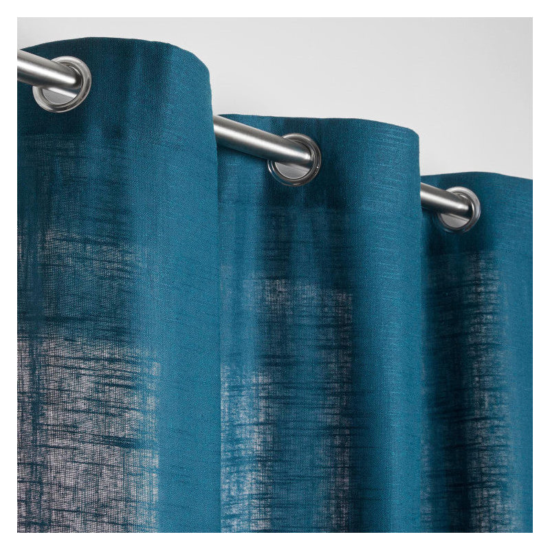 Bellavista Semi Sheer Curtain Single Panel, Deep Turquoise, Width 200 x Drop 280cm