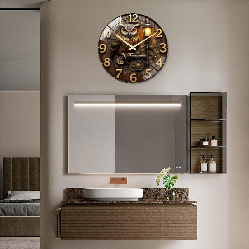 Horloge murale hibou - art mural 24 po