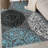 Padowski Floral Gray/Blue/Black Area Rug-1381272800