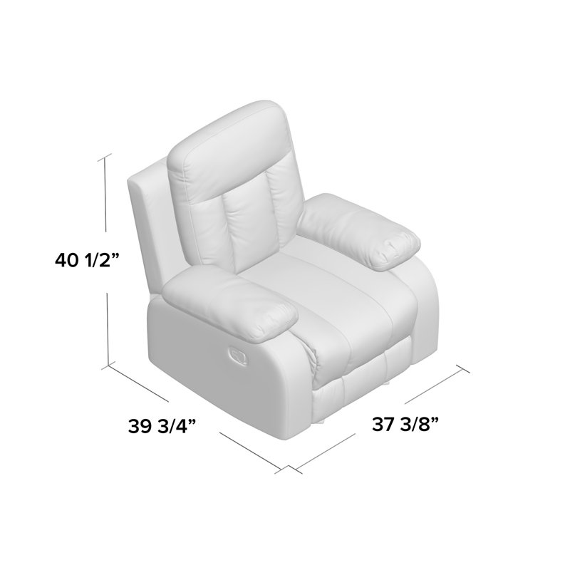 Fauteuil inclinable manuel berçant Sturdevant de 37,4 po de largeur