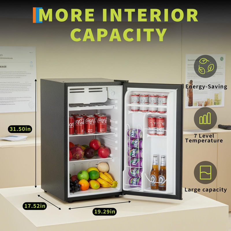 Réfrigérateur compact | Mini réfrigérateur à deux portes avec fonctionnement écoénergétique et silencieux, 7 réglages de température réglables | pour dortoir, bureau, chambre à coucher, cuisine, bar avec tablettes réglables